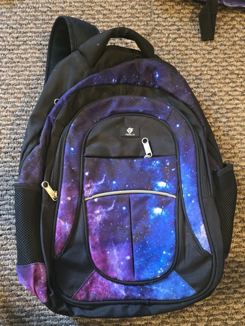 Galaxy Print Backpack in Purple & Blue
